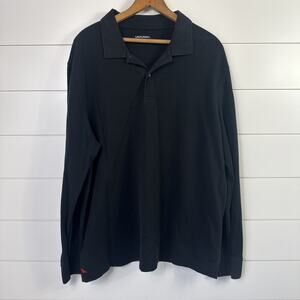 UNTUCKit Pique Polo Shirt 100% Pima Cotton Long Sleeve Black sz XXL